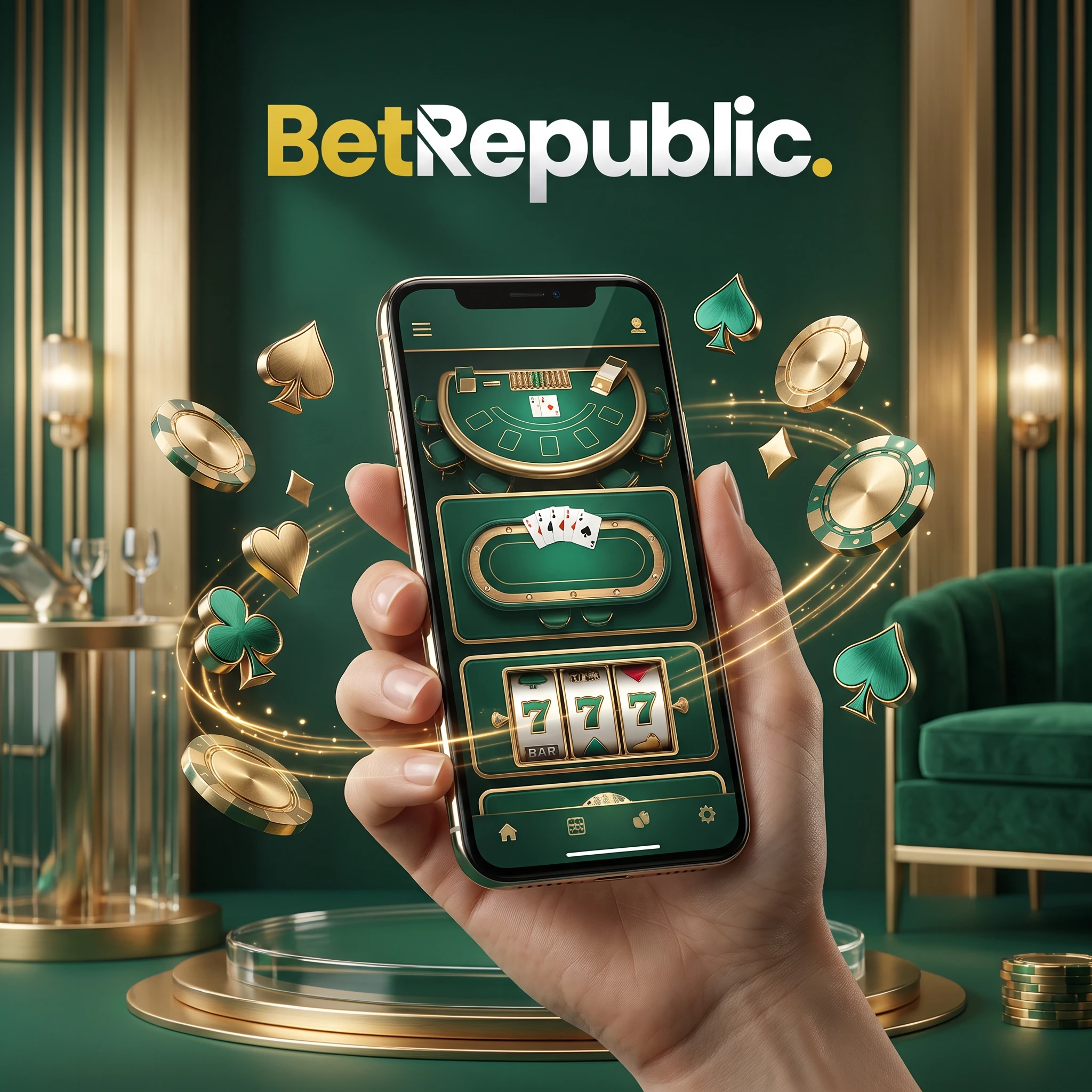 BetRepublic Casino und Sportwetten auf einem Smartphone